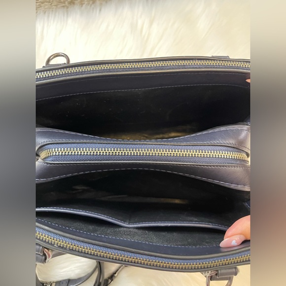 Coach Dark Blue Leather Satchel - Picture 7 of 16